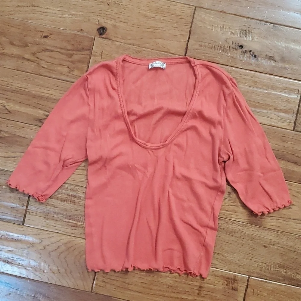 Intimately free people coral crop top